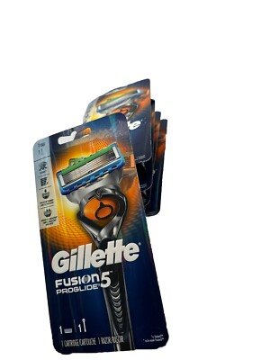 Lot Of 5 NEW Gillette ProGlide Men's Razor Handle and 1 Blade Refill-FREE SHIP