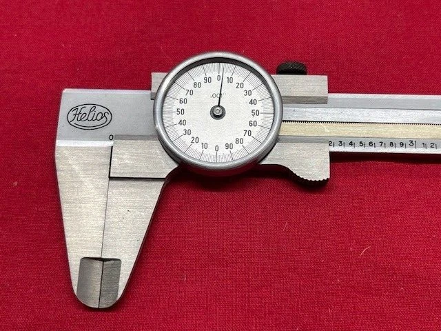 Helios Dial Caliper with Regular Jaws, Silver Face, 4"   - VINTAGE DESIGN RARE! - Image 2 of 4