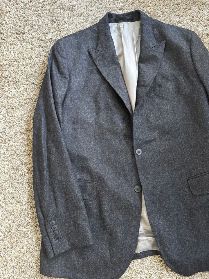 Oliver Wicks Custom Vitale Barberis Suit Jacket 40L Long Super 100s Gray Peak Lp - Image 4 of 4