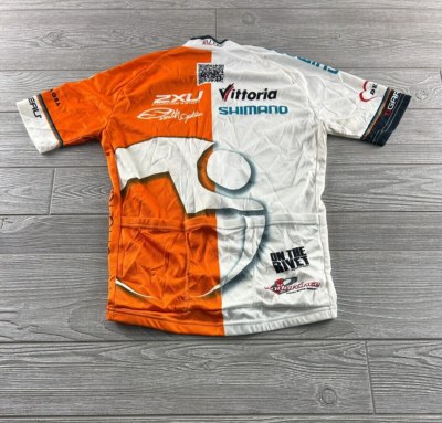 Maillot Cycliste Louis Garneau Homme Taille M - Blanc/orange - Poches, Zippé - Polyester