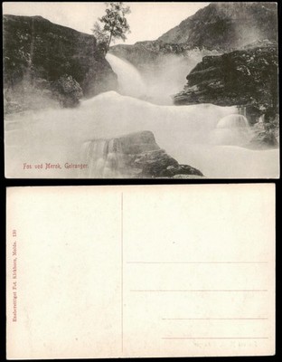 Postcard Geiranger Fos ved Merok, Norge Norway 1912