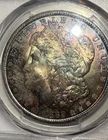 1889-P Morgan Silver Dollar PCGS MS64 Iridescent Purple Obverse Toning