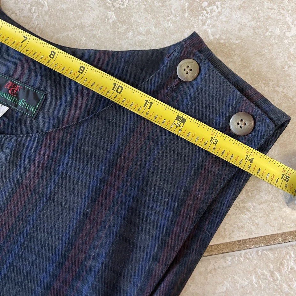 Vintage Abercrombie Fitch Dress Women Medium Blue Plaid Maxi Shirt Sleeveless - Image 4 of 4