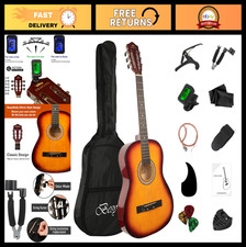 38" Beginner Acoustic Guitar Starter Kit with Tuner, Bag, Capo, Strings Picks