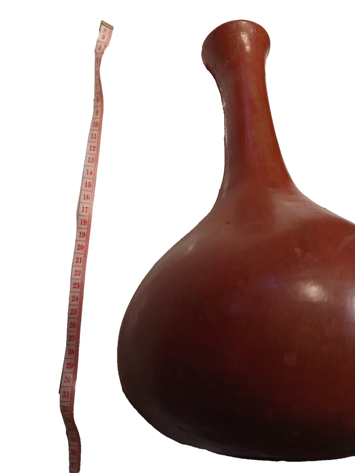 Grand vase ancien en terre cuite – Fait main – 35 cm – Couleur rouge brique - Photo 3/4