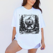 Halloween Pumpkin T-shirt Dark Gothic Style Sweatshirt Fall Vibes