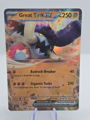 Great Tusk ex - 123/198 Scarlet & Violet Holo Double Rare ~ Pokemon TCG 