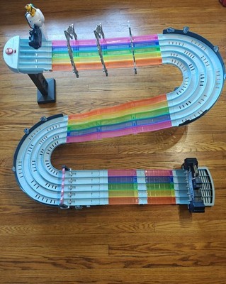 Hot Wheels Mario Kart Rainbow Road Race Track Set Lights Sounds 