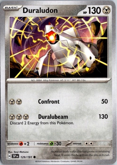 Pokemon Duraludon 129/191 Surging Sparks Common Regular NM English TCG