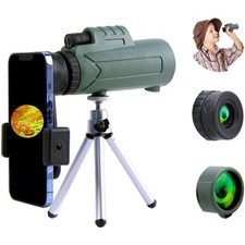 40x60 Green Kids Monocular, Shockproof Compact High-Res Scope for Travel