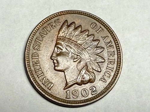1902 AU INDIAN HEAD U.S. Cent. Reverse cleaned, has re-toned. #q2