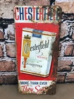 Vintage Chesterfield King Cigarettes 9" x 4.25" Tin Tacker Sign
