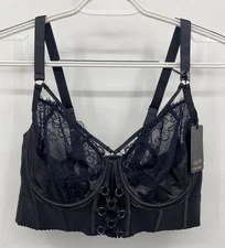 City Chic Boudoir Aria Bra Sexy Black Lace Underwire Size 38 DD “New With Tags”
