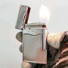Double Soft Flame Metal Lighter Ping Sound Butane Refillable For Smoking Cigar
