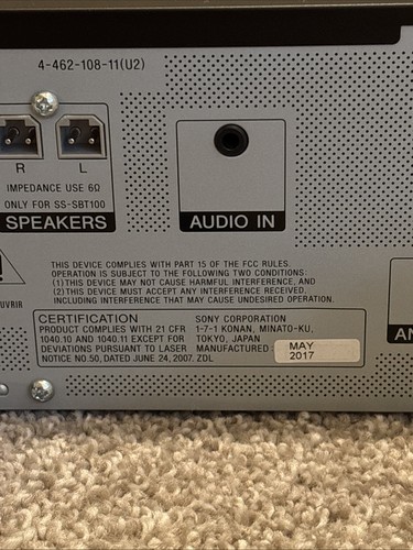 Sony CMT-SBT100 CD Receiver Bluetooth Audio System Tested, No Remote No Speakers - Picture 12 of 15