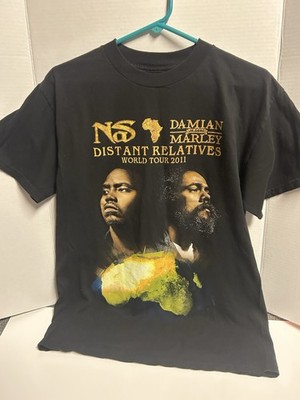 デッドストック Nas Damian Marley オフィシャルTシャツ Nas Damian Marley Distant Relatives 2011 Tour Rap Tee Medium Black