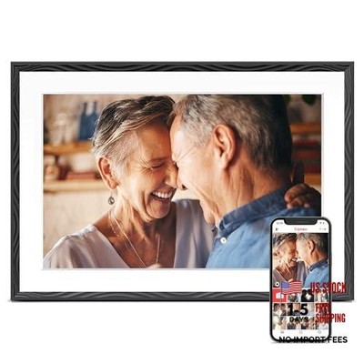 Digital Picture Frame, 10.1'' Frameo Digital Frame Wifi, 32GB Engraved Black