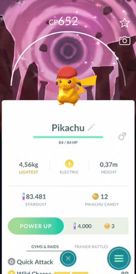 PTC - Shiny Pikachu Rei Hat Pearl -Kalos GO Tour Background