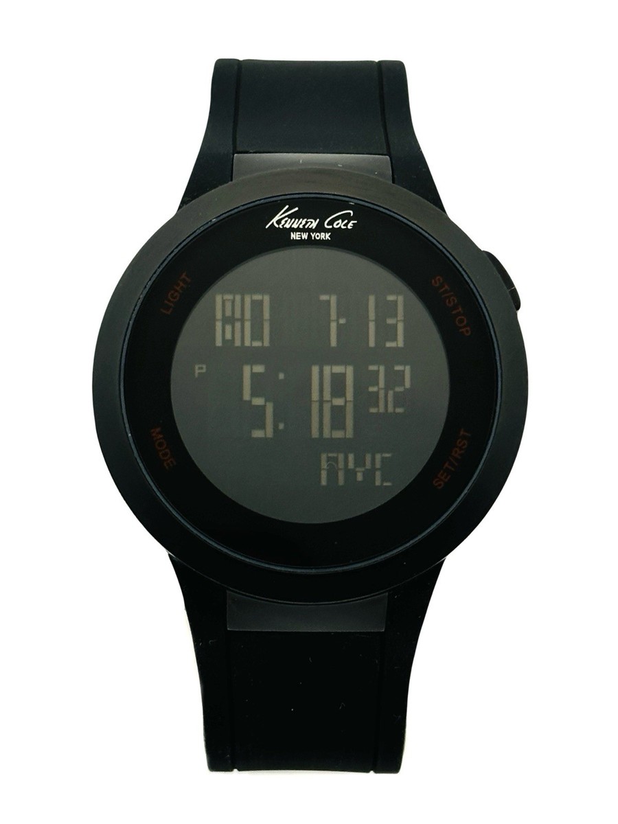 Kenneth Cole KC1640 Unisex Stainless SteelBlack Polyurethane Band