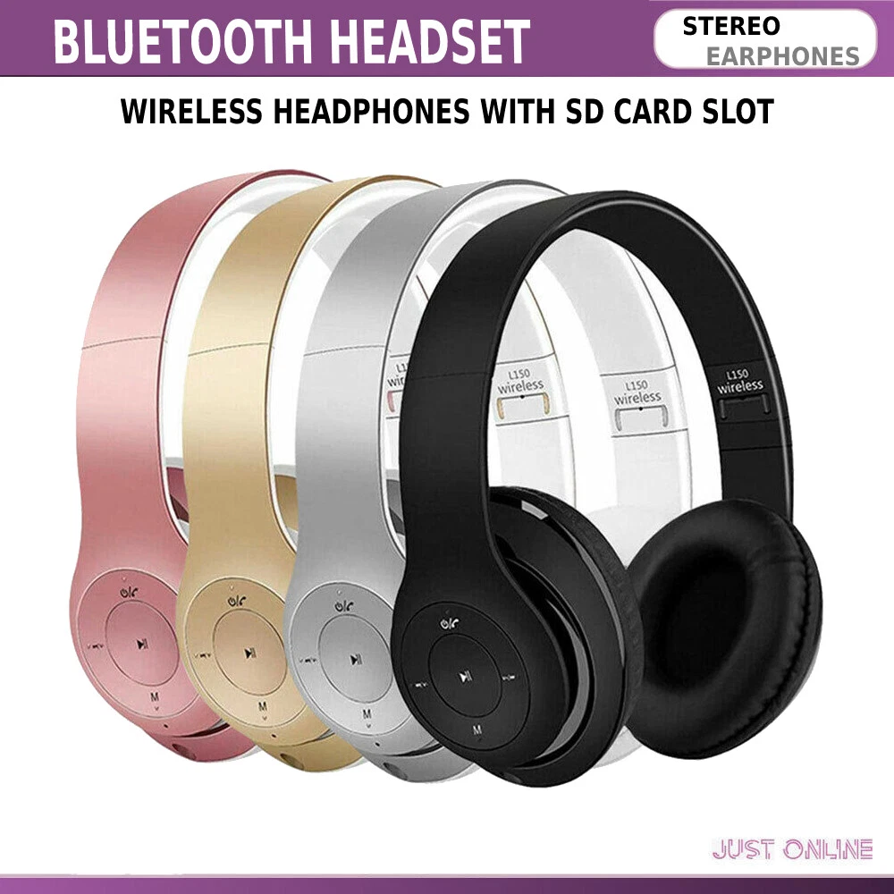 Wireless Bluetooth Headphones Speaker Headset With SD Card Slot Stereo Earphones