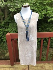 NEW Women’s “Anthropologie” White Beige Sleeveless Tie Dye Summer Dress size M