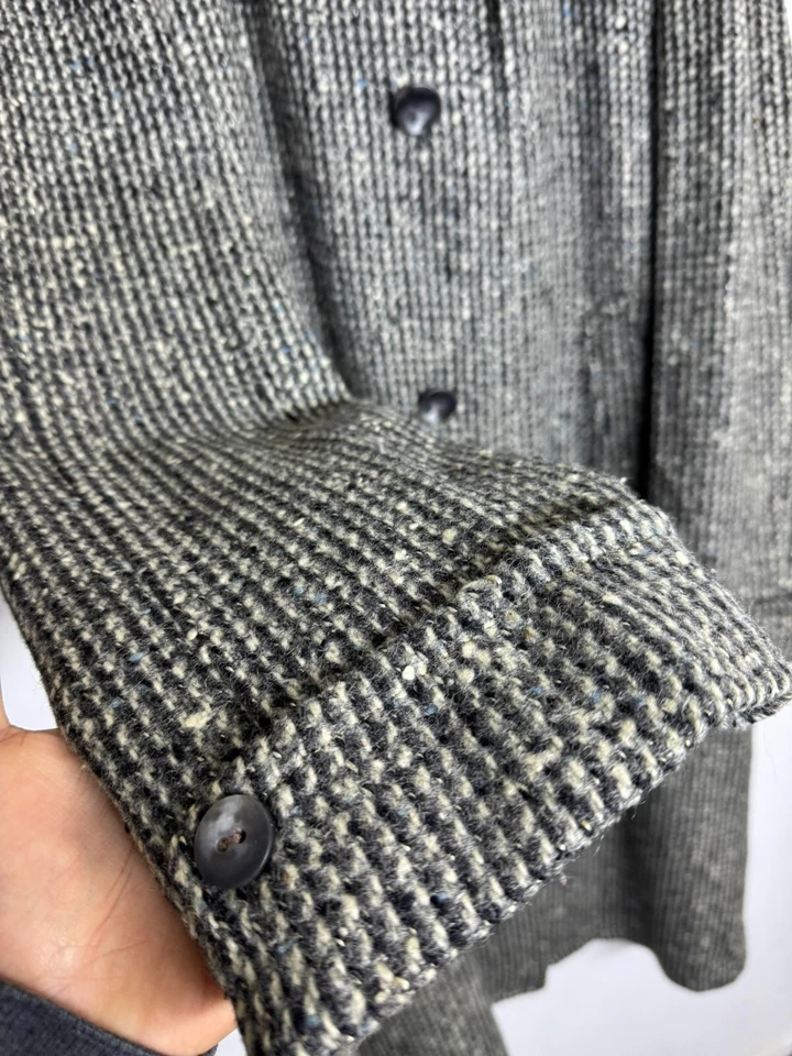 Vintage Men Coat Raglan Sleeve bespoke Classic Wool Raglan OverCoat Size 44R 46R - Image 3 of 4