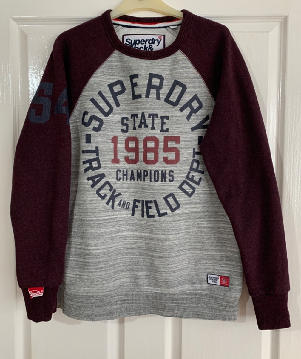 SuperDry Mens Pullover Jumper Sweaterwear Top Sweater Raglan Brown