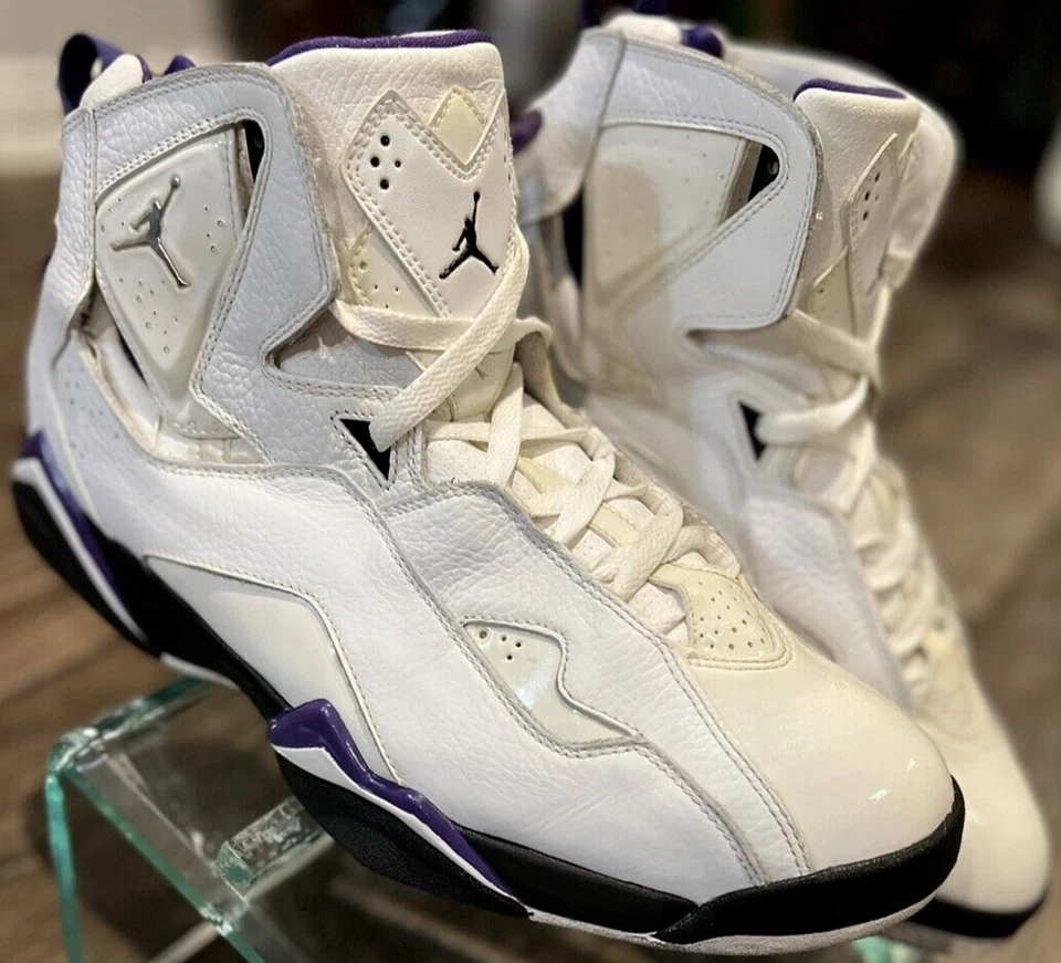 🔥🔥🔥Винтажные мужские Nike Air JORDAN TRUE FLIGHT БЕЛЫЕ УНИВЕРСИТЕТСКИЕ ФИОЛЕТОВЫЕ - размер 13 - Изображение 2 из 4
