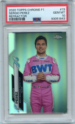 2020 TOPPS CHROME F1 #13 SERGIO PEREZ ''REFRACTOR'', F1 RACING - PSA 10 (51843)
