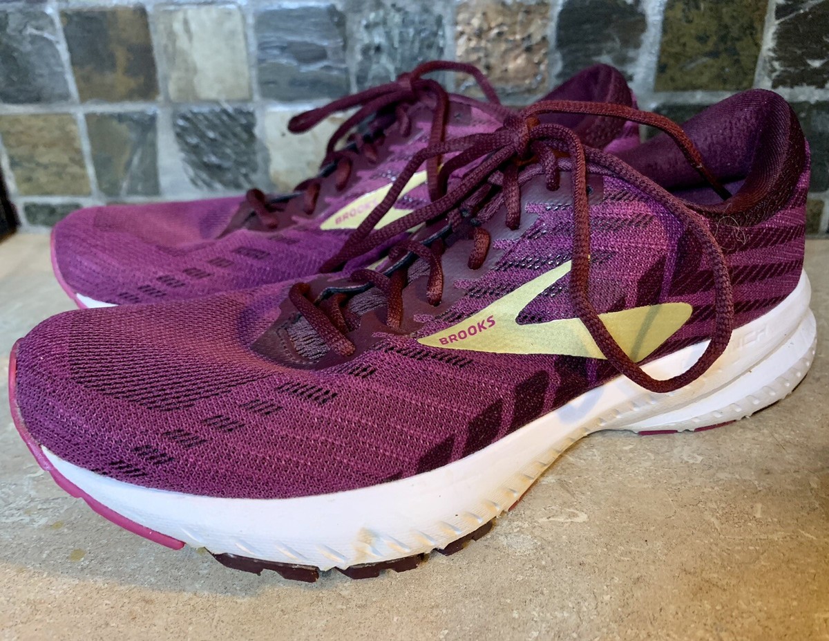 Brooks Launch Aster Fig Gold Purple Athletic Road Running Sneaker Shoes  Size