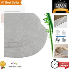 2-Pack Bamboo Cotton Muslin Bassinet Sheets - Fits All Cradle Styles, 32 x16