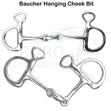 Baucher Hanging Cheek Bit Double Joint Stainless Steel Lozenge Snaffle Horse Bit