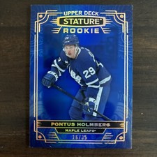 2022-23 Upper Deck Stature Pontus Holmberg Blue Parallel Rookie Card /35 Leafs