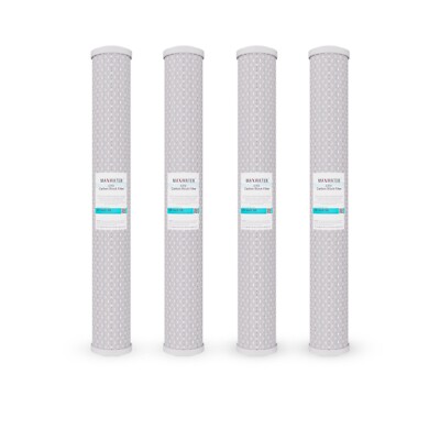 20'' x 2.5'' CTO Carbon Block Water Filter 5 micron, Whole House Cartridges 4 Pack