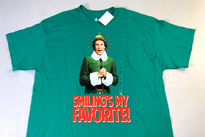 Buddy The Elf Will Ferrell Smiling's My Favorite Christmas T-Shirt New! LARGE