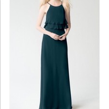 Jenny Yoo Charlie Ruffle Bodice Gown, Caspian Sea (Green), 6