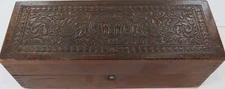 Vintage Wheeler & Wilson Sewing Machines Carved Emblem Quality Wooden Box.