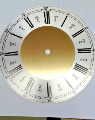 Hermle-Kieninger Round Brass clock dial Roman 245 mm diameter