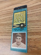 1934 1st First BASEBALL Matchbook Cover Freddy Fitzsimmons New York Giants Blue