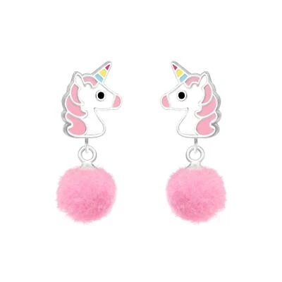 Einhorn Kinder Ohrringe 925 Silber für Mädchen Ohrstecker Schmuck Geschenk - Bild 1 von 4