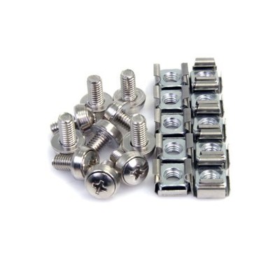 StarTech.com M6 Mounting Screws and Cage Nuts for Server Rack Cabinet - 100 /