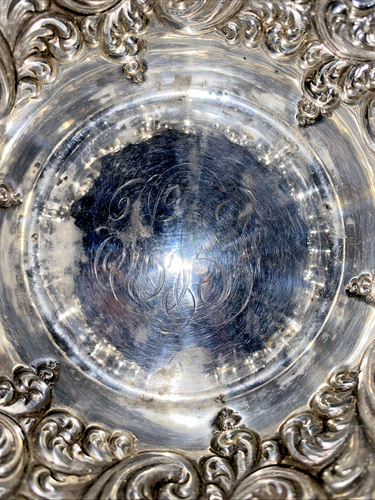 Sehr schöne antike Sterling Silber 6" Servierschale/Schale - 219 E-Swirl Design - Bild 3 von 14