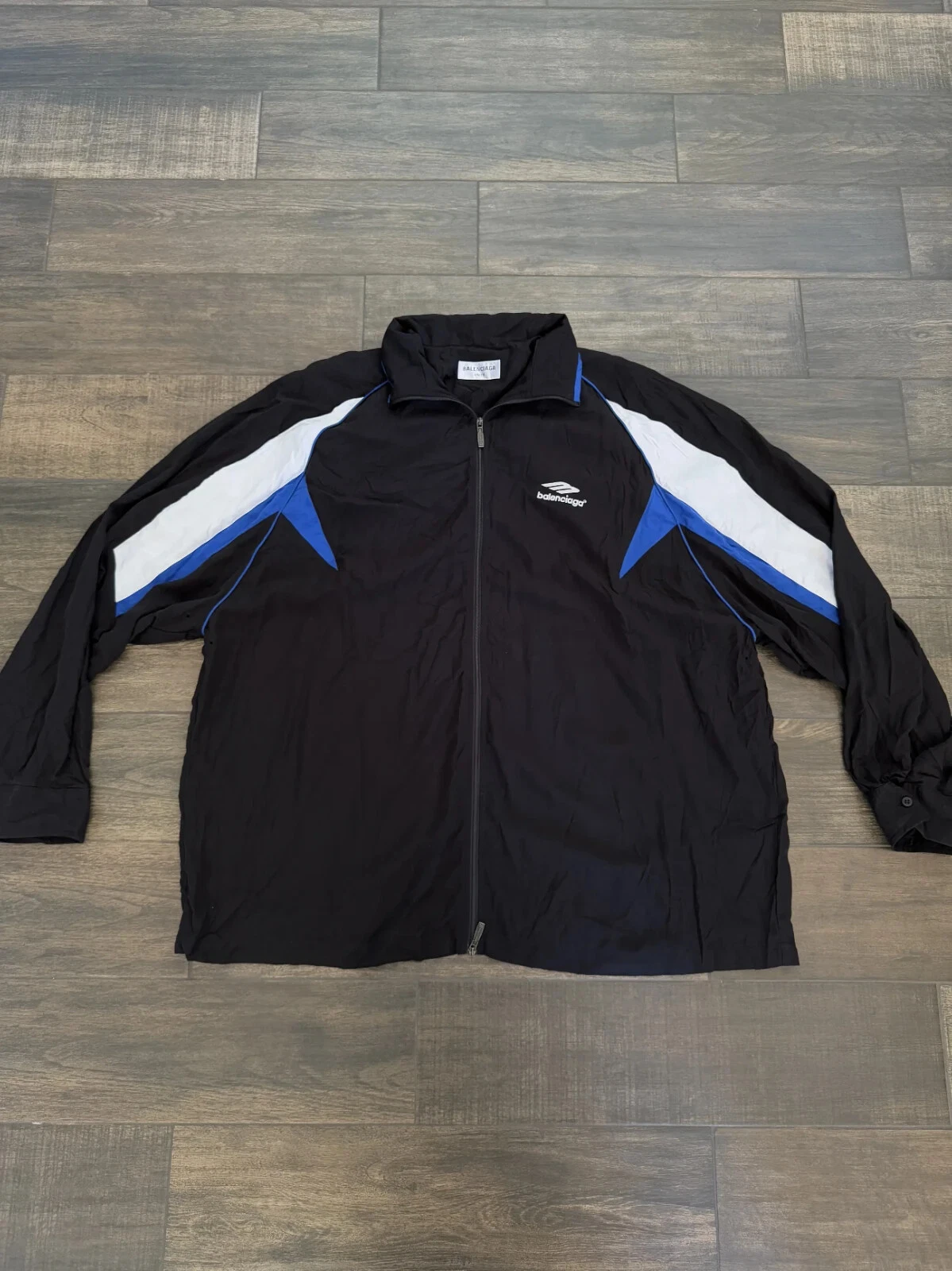 Taglia 2 (Adatta XL) Balenciaga Giacca da pista tecnica in popeline oversize nera