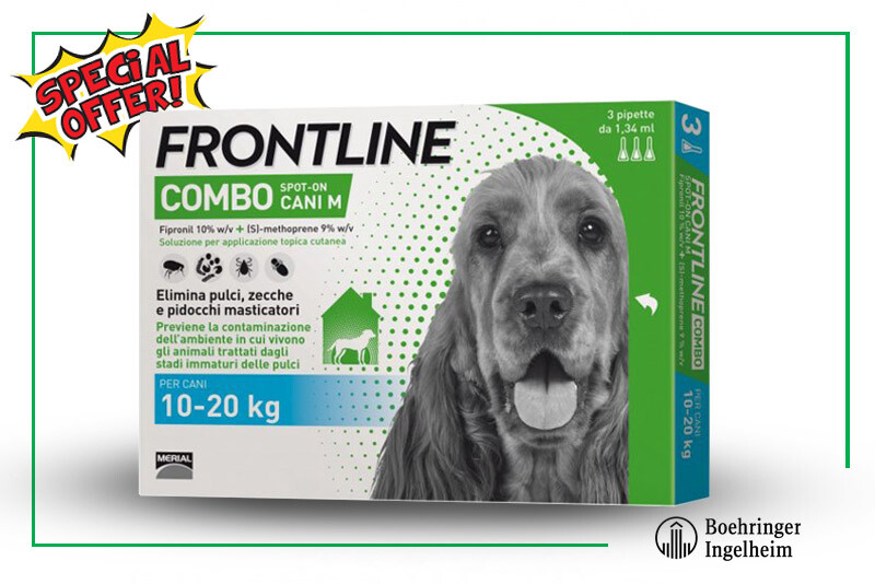 ANTIPARASSITARIO FRONTLINE COMBO PER CANI (M) 3 PIPETTE (10-20 KG) OFFERTA