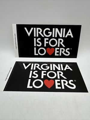 Lot 2 VIRGINIA IS FOR LOVERS Decal Bumper Sticker
