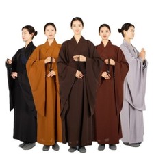 Traditional Chinese Robe  Monks Long Gown for Buddhism Haiqing Adults Meditation