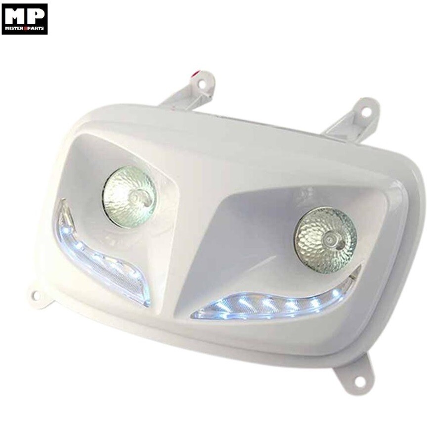 Optique phare avant à leds blanc TUN'R pour MBK Booster Spirit 2004 et YAMAHA Bws Phase 2