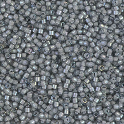 Miyuki Delica beads DB1793 white lined gray AB 5 gramm