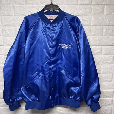 Vintage Nevada Palace Las Vegas Casino Satin Blue Jacket Made In USA Men XL EUC