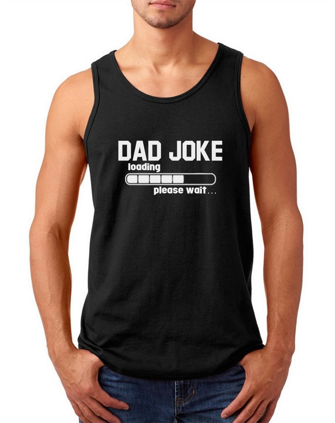Tank Top Dad Joke Please Wait T Shirt Fathers Day Gift Funny Daddy Papa T-Shirt-image